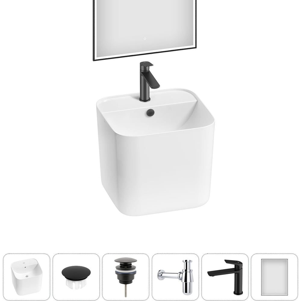 Изображение товара Набор Wellsee 6 в 1 M1 Limited Edition подвесная раковина 45x42 см
