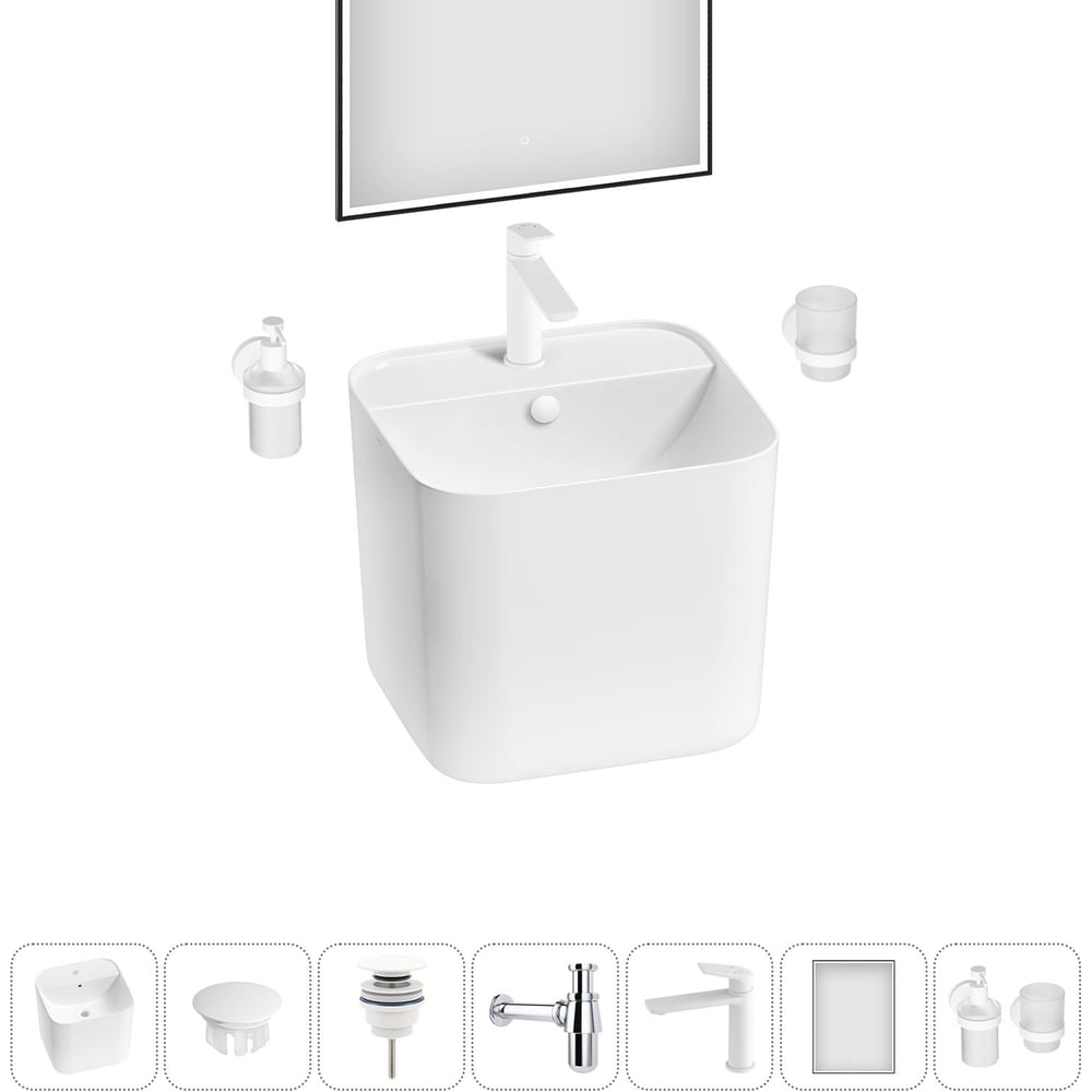 Изображение товара Набор Wellsee 7 в 1 M1 Limited Edition подвесная раковина 45x42 см 20219076R