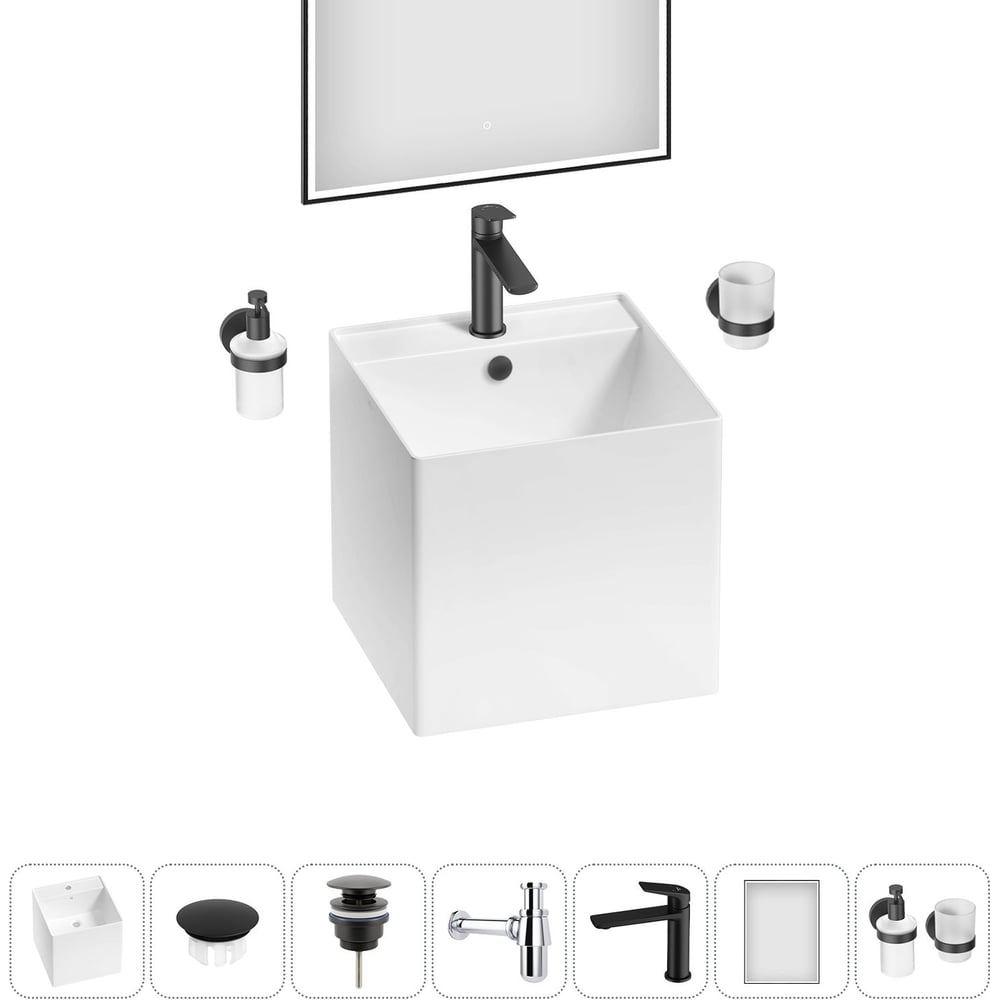 Изображение товара Набор Wellsee 7 в 1 M1 Limited Edition раковина с аксессуарами современный стиль