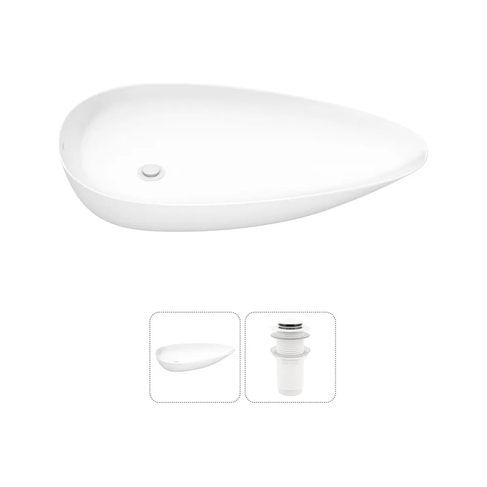 Изображение товара Накладная раковина Wellsee Faze Moment 75x43 см фарфор водоотталкивающая