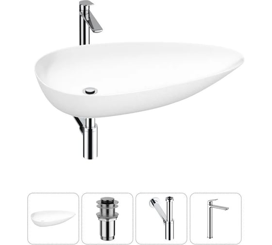 Изображение товара Набор Wellsee 4 в 1 Faze Moment накладная раковина 75x43 см 20212165R