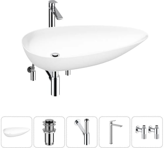 Изображение товара Набор Wellsee 5 в 1 Faze Moment накладная раковина 75x43 см 20212169R