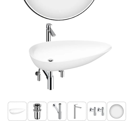 Изображение товара Набор Wellsee 6 в 1 Faze Moment накладная раковина 76x43 см 20218907R