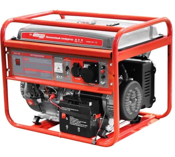 Изображение товара Генератор бензиновый PROKRESSPOWER PG6500X 5/5,5 кВт, бак 25л, ручной запуск, пусковой ток 8 кВт РБ000035774