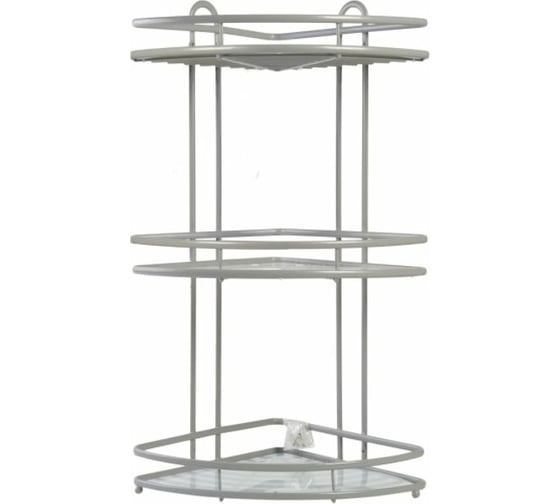 Изображение товара Полка SWENSA TERMO угловая, 27х27х60 см, 3 яруса, серый, металл/пластик SWR-1003-03-GRY