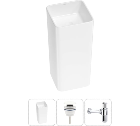 Изображение товара Набор Wellsee 3 в 1 Callipy Art напольная раковина 40x40x84 см 20213317R