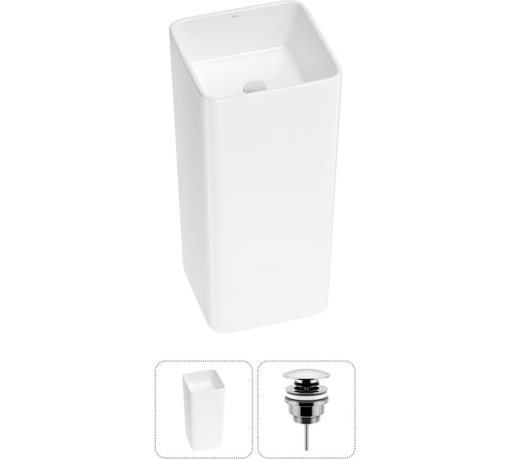 Изображение товара Набор Wellsee 2 в 1 Callipy Art напольная раковина 40x40x84 см 20213310R