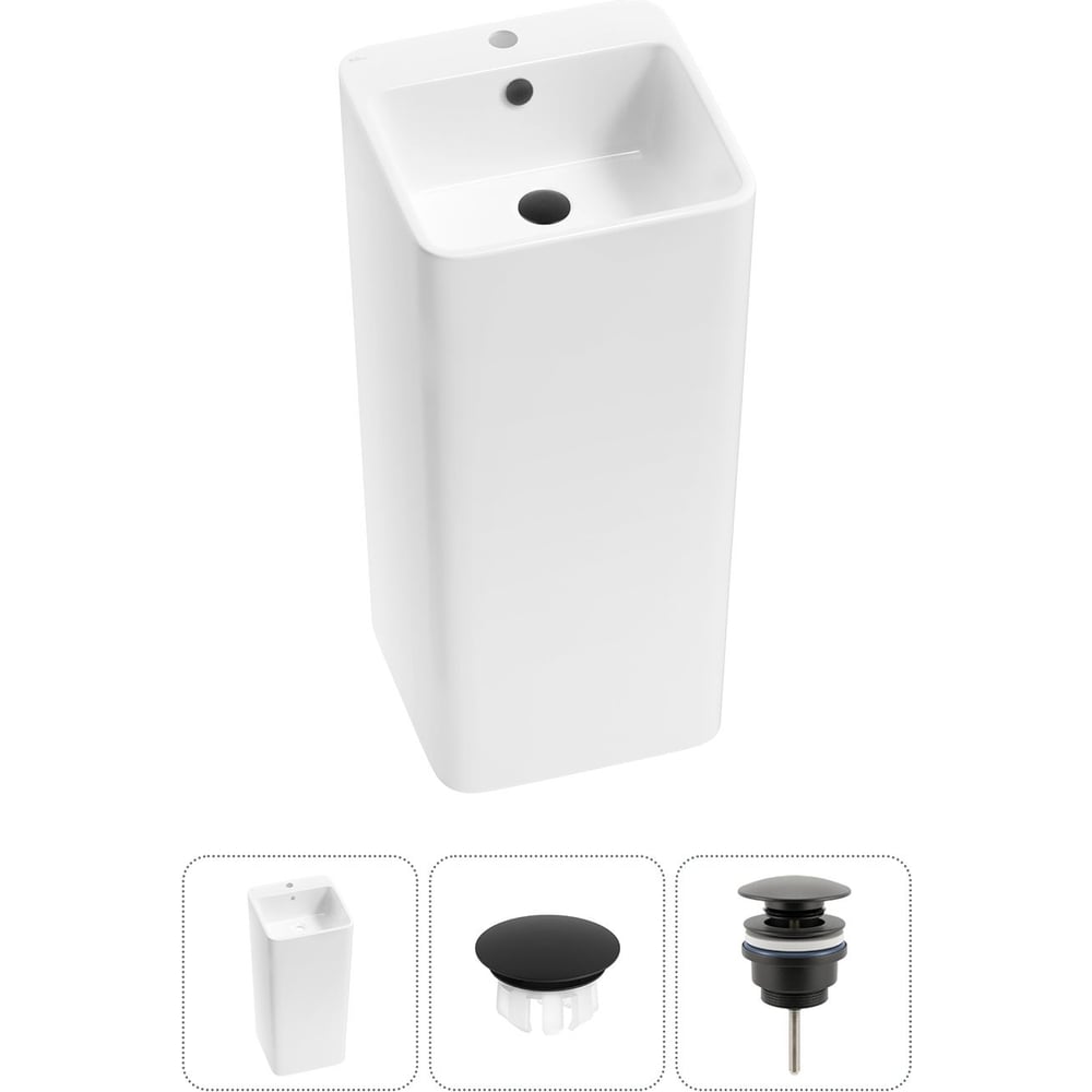 Изображение товара Напольная раковина Wellsee 3 в 1 Callipy Art 40x40x85 см стиль современный