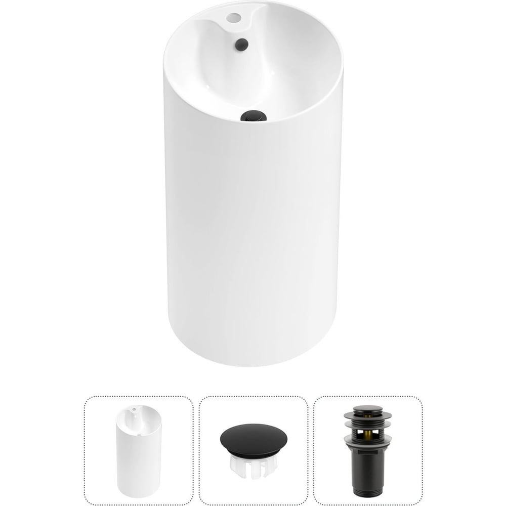 Изображение товара Напольная раковина Wellsee 3 в 1 Callipy Art белая круглая 42 см