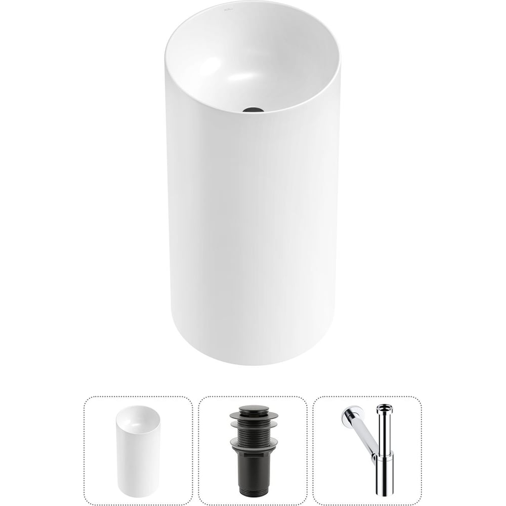 Изображение товара Напольная раковина Wellsee 3 в 1 Callipy Art 42x42x84 см санфарфор современный стиль