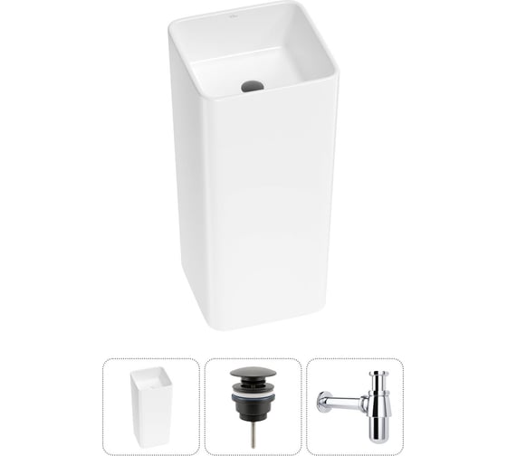 Изображение товара Набор Wellsee 3 в 1 Callipy Art напольная раковина 40x40x84 см 20213315R