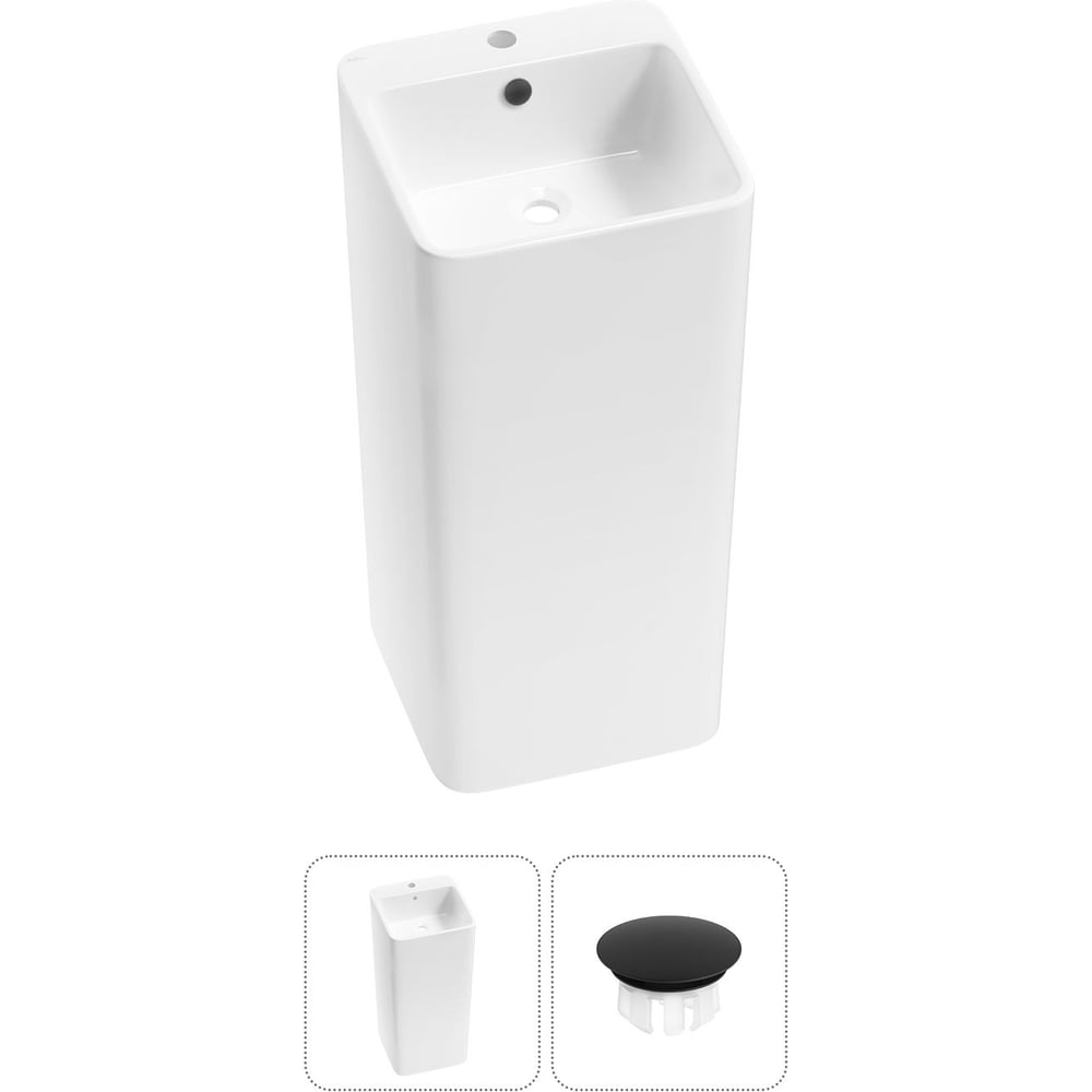 Изображение товара Напольная раковина Wellsee Callipy Art 40x40x85 см глянцевый белый санфарфор