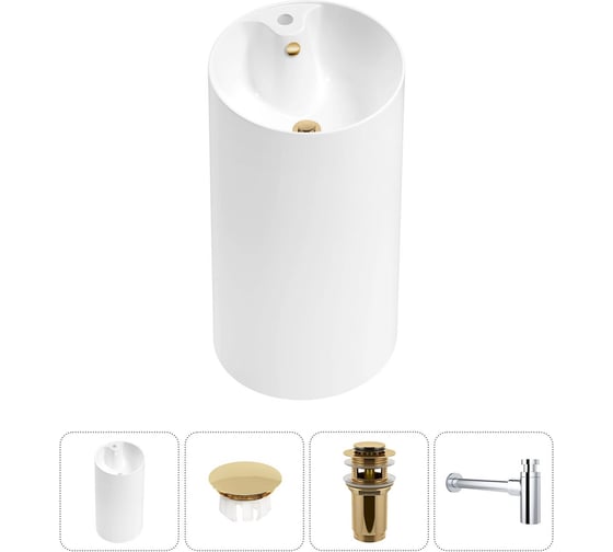 Изображение товара Набор Wellsee 4 в 1 Callipy Art напольная раковина 42x42x84 см 20217230R