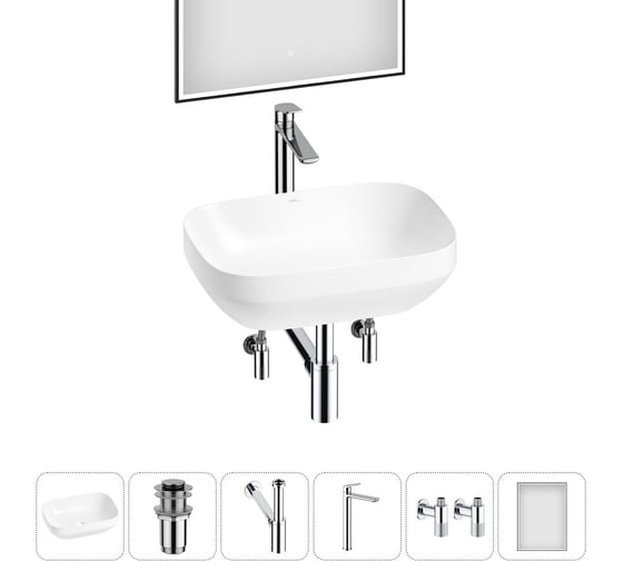 Изображение товара Набор Wellsee 6 в 1 Air Gap S накладная раковина 50x35 см 20218871R