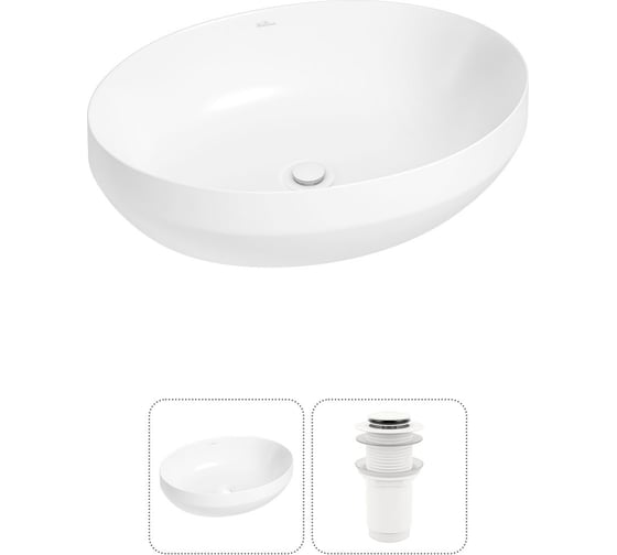 Изображение товара Набор Wellsee 2 в 1 Air Gap R накладная раковина 50x36 см 20212392R