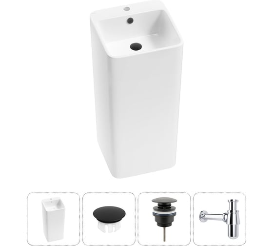 Изображение товара Набор Wellsee 4 в 1 Callipy Art напольная раковина 40x40x85 см 20217240R