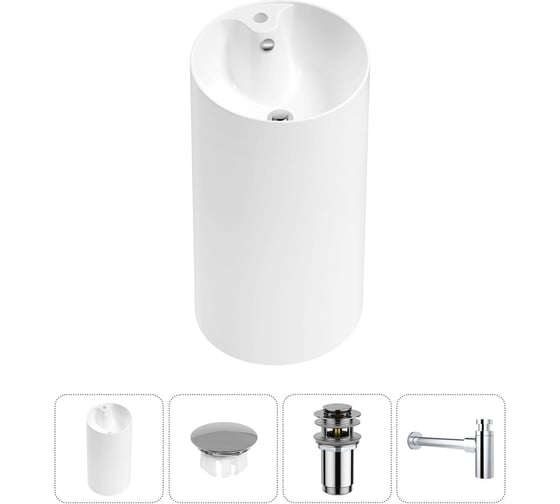 Изображение товара Набор Wellsee 4 в 1 Callipy Art напольная раковина 42x42x84 см 20217227R