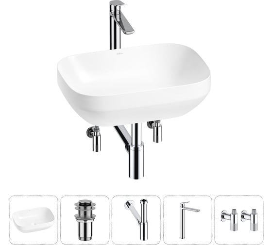 Изображение товара Набор Wellsee 5 в 1 Air Gap S накладная раковина 50x35 см 20212417R