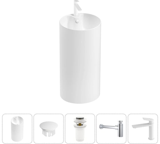 Изображение товара Набор Wellsee 5 в 1 Callipy Art напольная раковина 42x42x84 см 20217258R