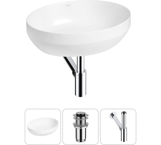 Изображение товара Набор Wellsee 3 в 1 Air Gap R накладная раковина 50x36 см 20212393R