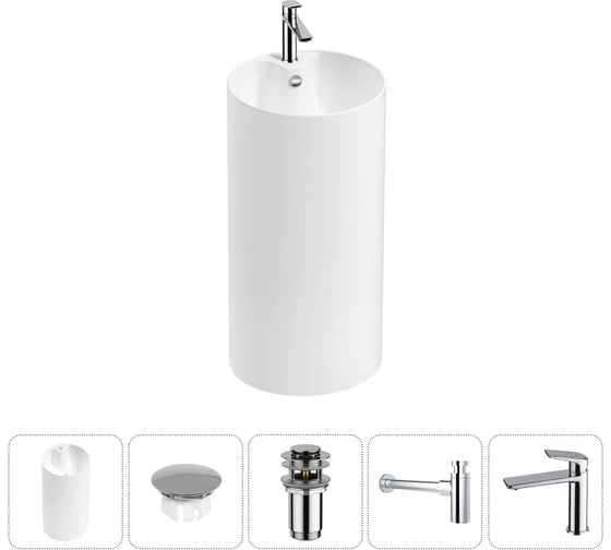 Изображение товара Набор Wellsee 5 в 1 Callipy Art напольная раковина 42x42x84 см 20217257R