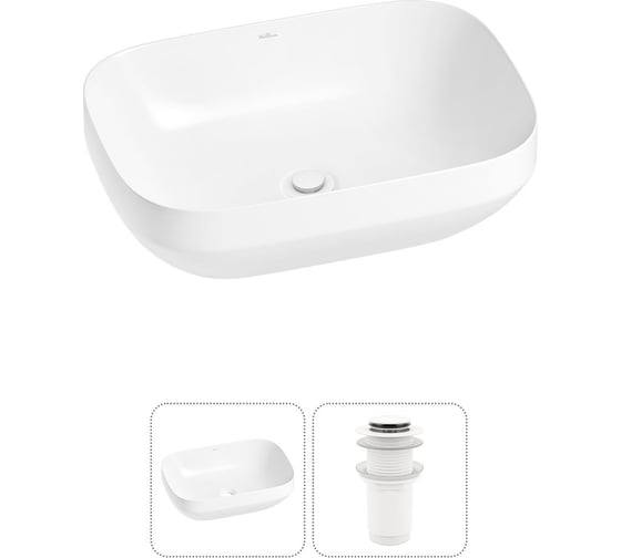 Изображение товара Набор Wellsee 2 в 1 Air Gap S накладная раковина 50x35 см 20212408R