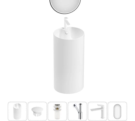 Изображение товара Набор Wellsee 6 в 1 Callipy Art напольная раковина 42x42x84 см 20218850R