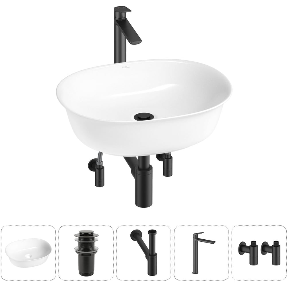 Изображение товара Набор Wellsee 5 в 1 Brillant iCon накладная раковина 50x40 см 20214628R