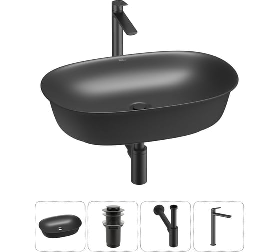 Изображение товара Набор Wellsee 4 в 1 Brillant iCon накладная раковина 60x40 см 20214666R