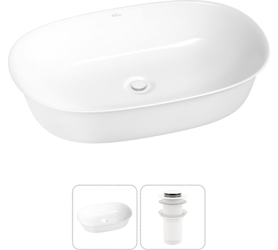 Изображение товара Набор Wellsee 2 в 1 Brillant iCon накладная раковина 60x40 см 20214646R