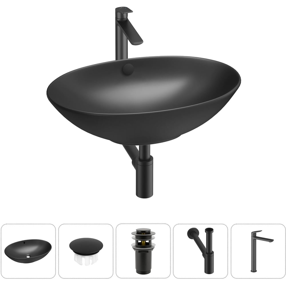 Изображение товара Набор Wellsee 5 в 1 Bliss накладная раковина 63x42 см