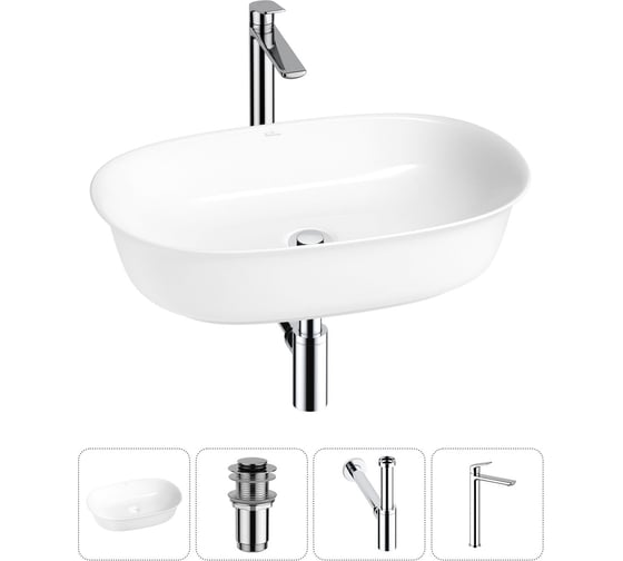 Изображение товара Набор Wellsee 4 в 1 Brillant iCon накладная раковина 60x40 см 20214651R