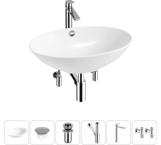 Изображение товара Набор Wellsee 6 в 1 Bliss накладная раковина 63x42 см 20217162R