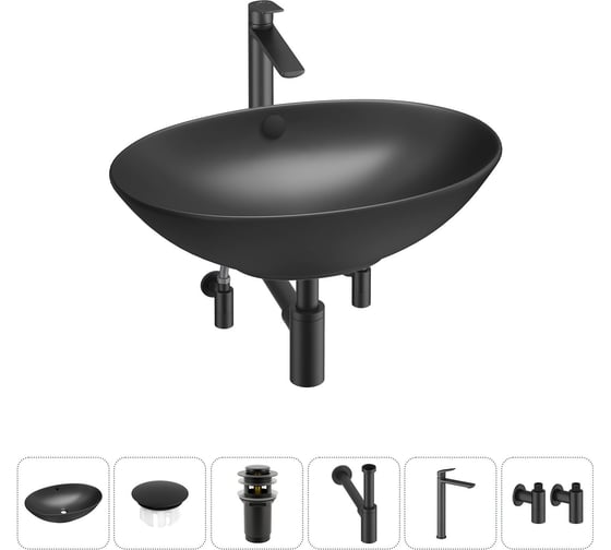 Изображение товара Набор Wellsee 6 в 1 Bliss накладная раковина 63x42 см 20217167R