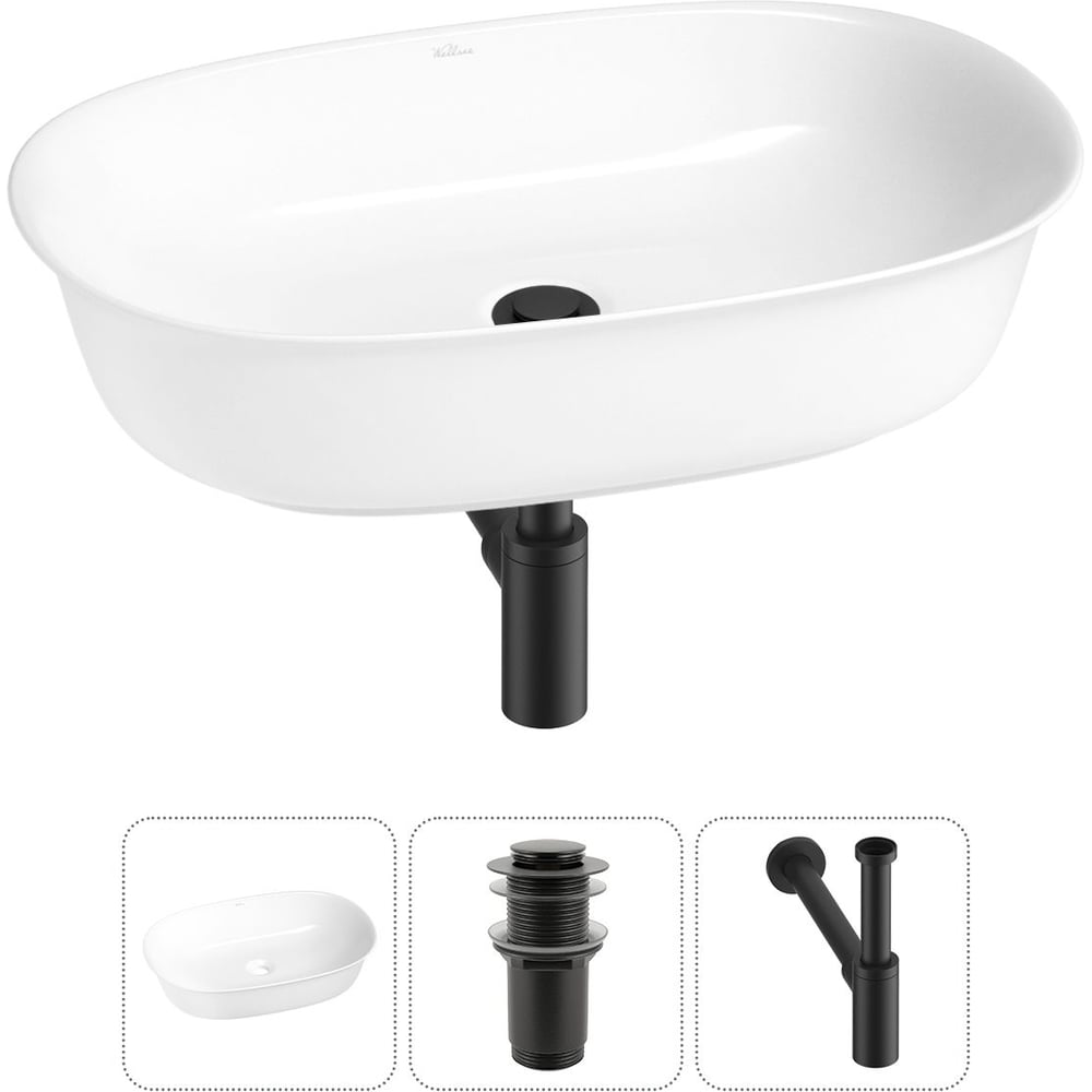 Изображение товара Набор раковина накладная Brillant iCon 60x40 см фарфор RefCeram белая