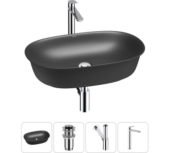 Изображение товара Набор Wellsee 4 в 1 Brillant iCon накладная раковина 60x40 см 20214665R