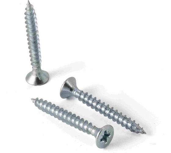 Изображение товара Саморез универсальный Квадра 6x50 белый, потайная голова, цинк, коробка 3000 шт. 603050003000