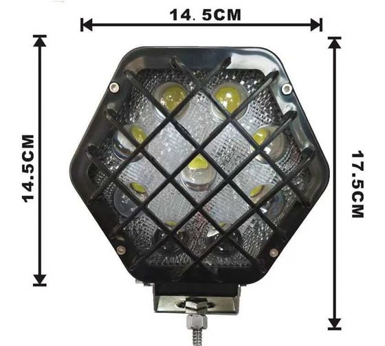 Изображение товара Фара светодиодная Крал 145*145 мм, ромбическая, 12В/24В, 36Вт 9 диодов, дальний свет 5547