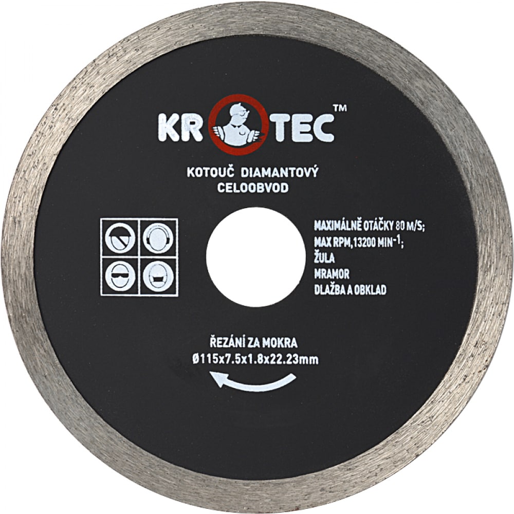 Диск алмазный сплошной KROTEC диск алмазный сплошной 125x22 23 мм боекомплект b9021 125 22c