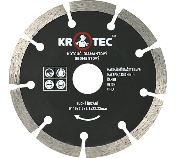 Изображение товара Диск алмазный сегментный (115х22.2 мм) KROTEC 3801001