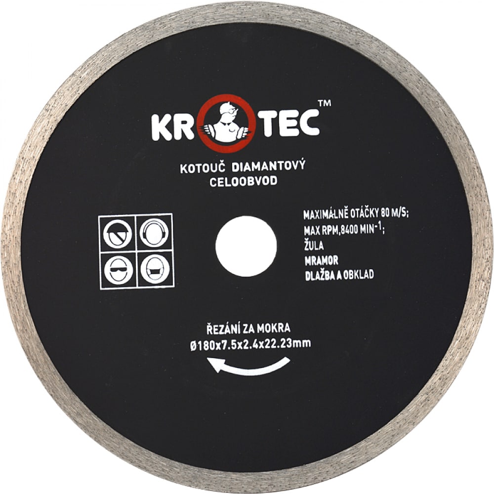 Диск алмазный сплошной KROTEC диск алмазный сплошной ультратонкий krotec