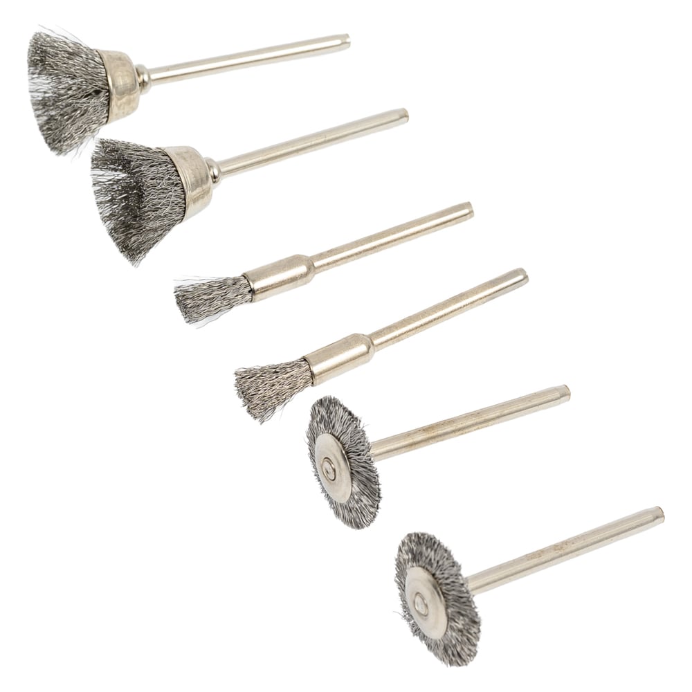 Изображение товара Набор щеток для гравера WORTEX 1335683 из нержавеющей стали