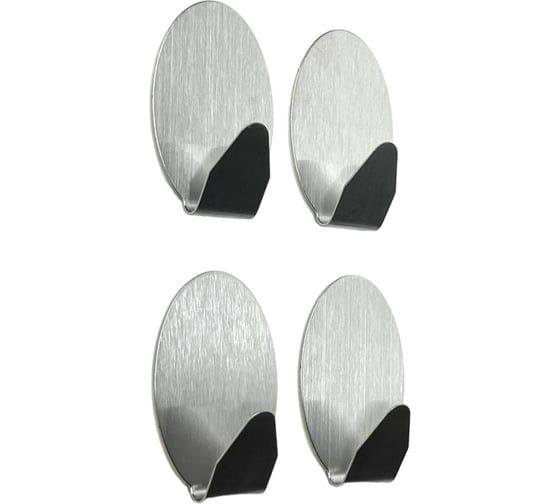 Изображение товара Набор самоклеящихся крючков EUROHOUSE 4шт, металлические, 3x5x2см 16284