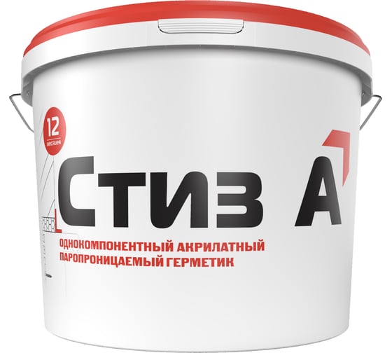 Изображение товара Герметик для монтажа окон акриловый паропроницаемый СТИЗ А ведро 7 кг RM000003632
