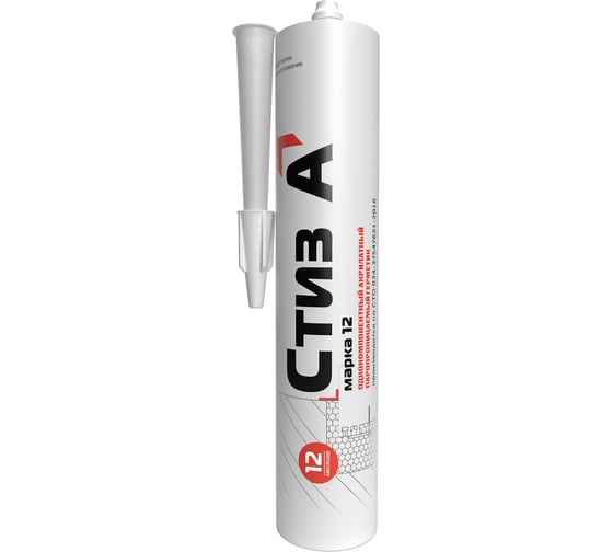 Изображение товара Герметик для монтажа окон акриловый паропроницаемый СТИЗ А картуш 0,44 кг RM000003633