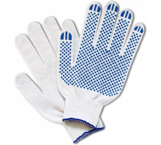 Изображение товара Перчатки ООО ПКФ Сварком СанТех с ПВХ 6/ти нитка белые, 10 шт s014370