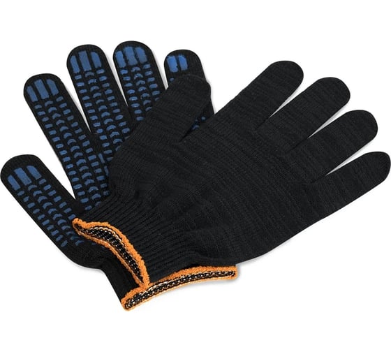 Изображение товара Перчатки ООО ПКФ Сварком СанТех с ПВХ 6/ти нитка черные, 10 шт s019938