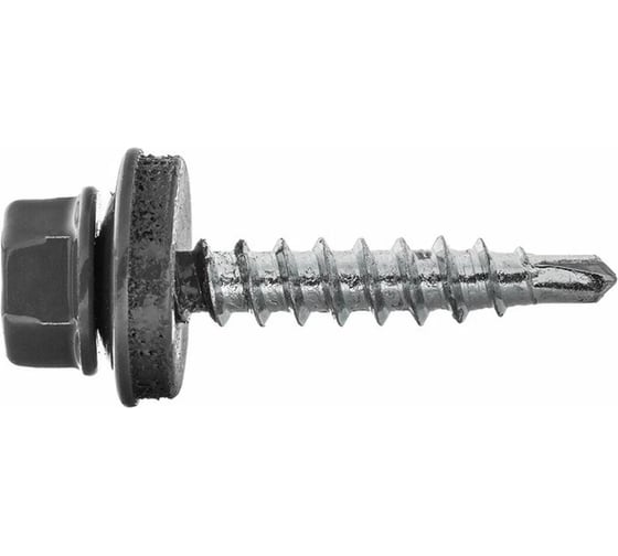 Изображение товара Саморез кровельный Zitar сверло, 5,5x25 RAL-7024 графит серый 250 шт. ведро 159831