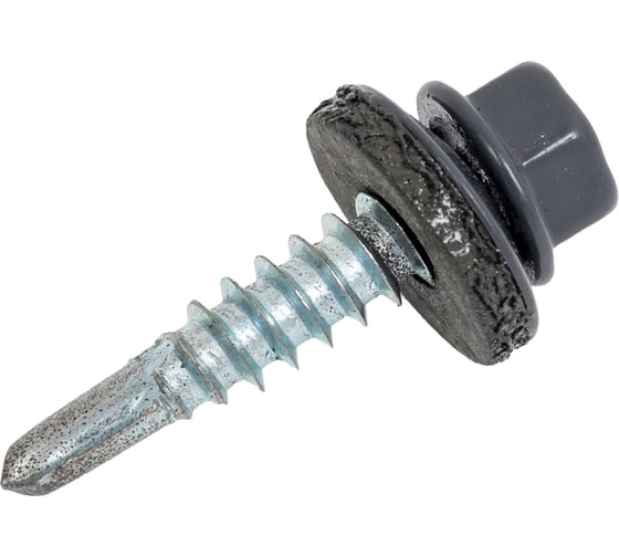 Изображение товара Саморез кровельный Zitar сверло, 5,5x25 RAL-7024 графит серый 250 шт. ведро 159831