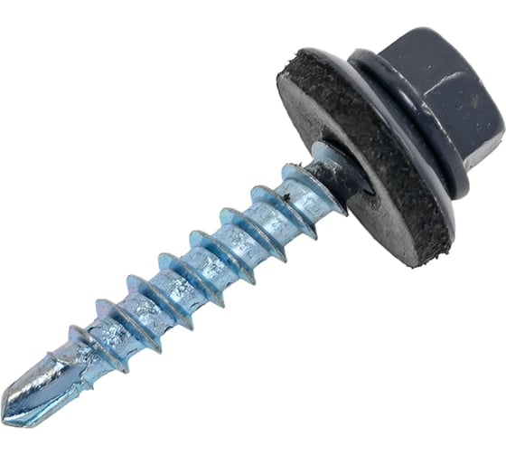 Изображение товара Саморез кровельный Zitar сверло, 4,8x28 RAL-7024 графит серый 300 шт. ведро 159827